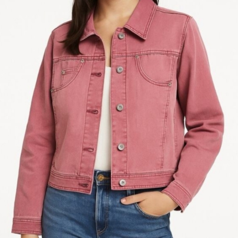 Faded Wash Red Lightweight Jean Jacket. Sundance Large
